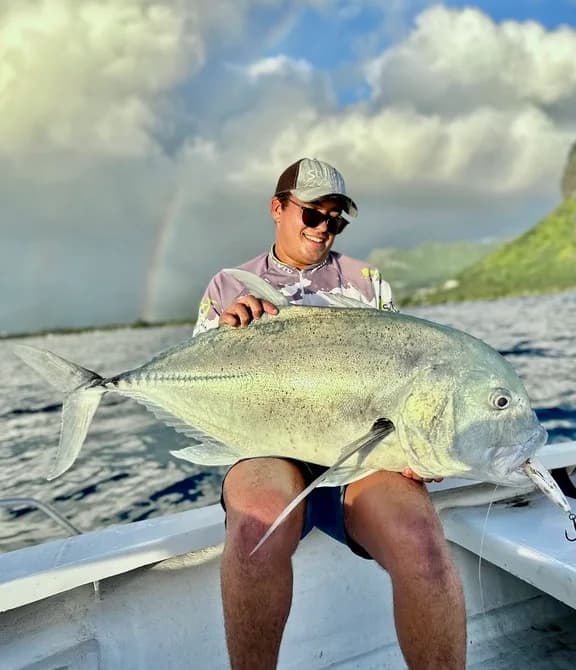 Sport fishing action on the west coast of Mauritius